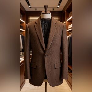 J. Crew Classic Brown Herringbone Blazer